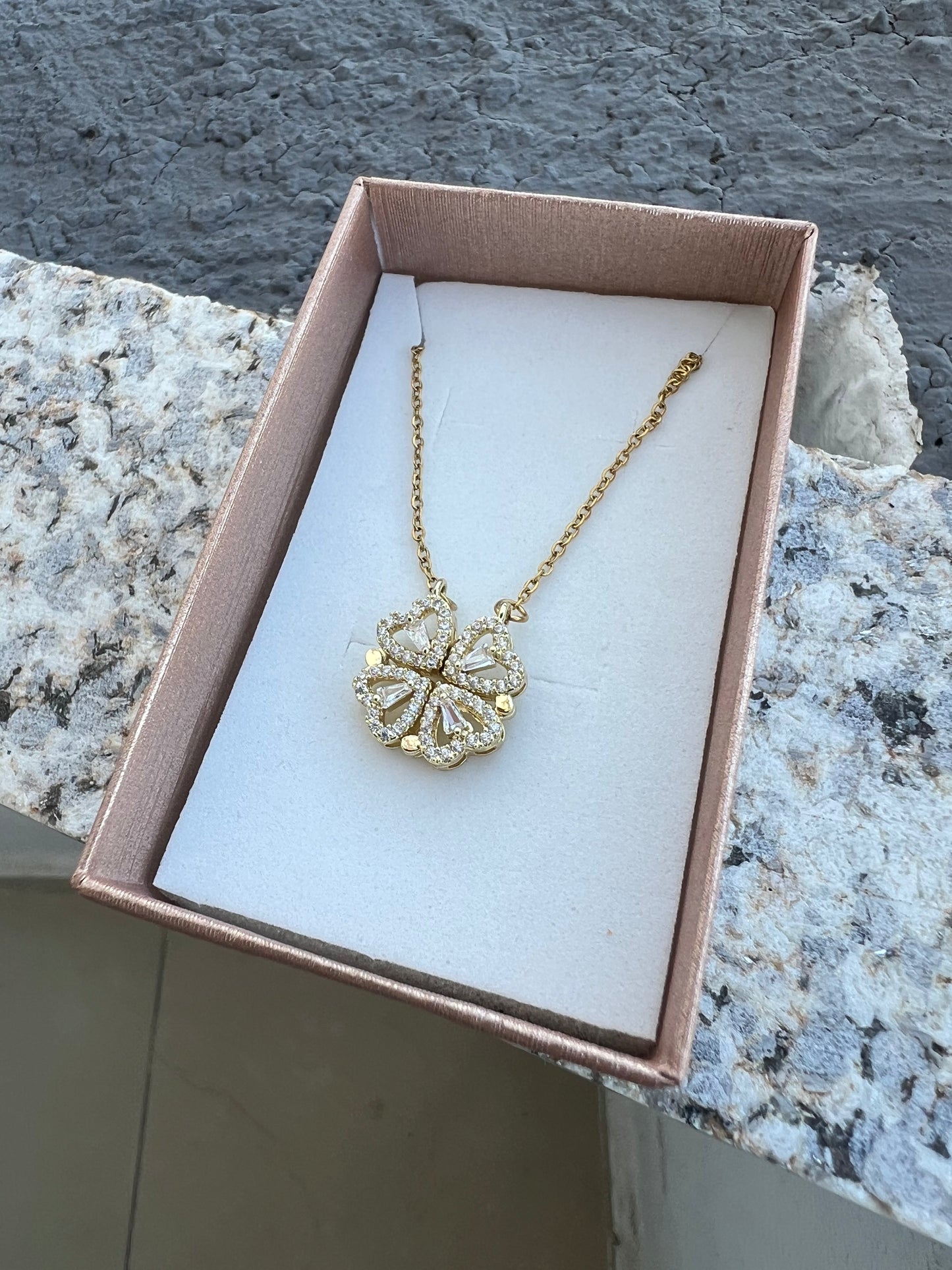 Collar Trébol Corazón Extendible 💘