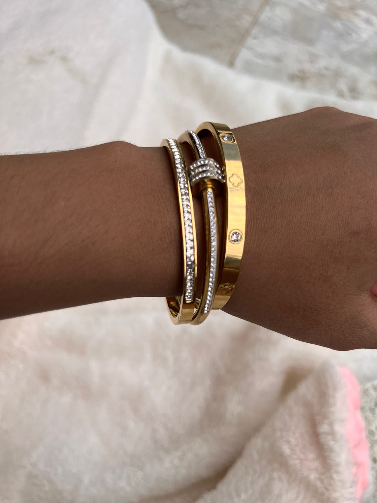 Set Brazalete tipo Cartier
