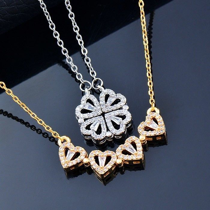 Collar Trébol Corazón Extendible 💘