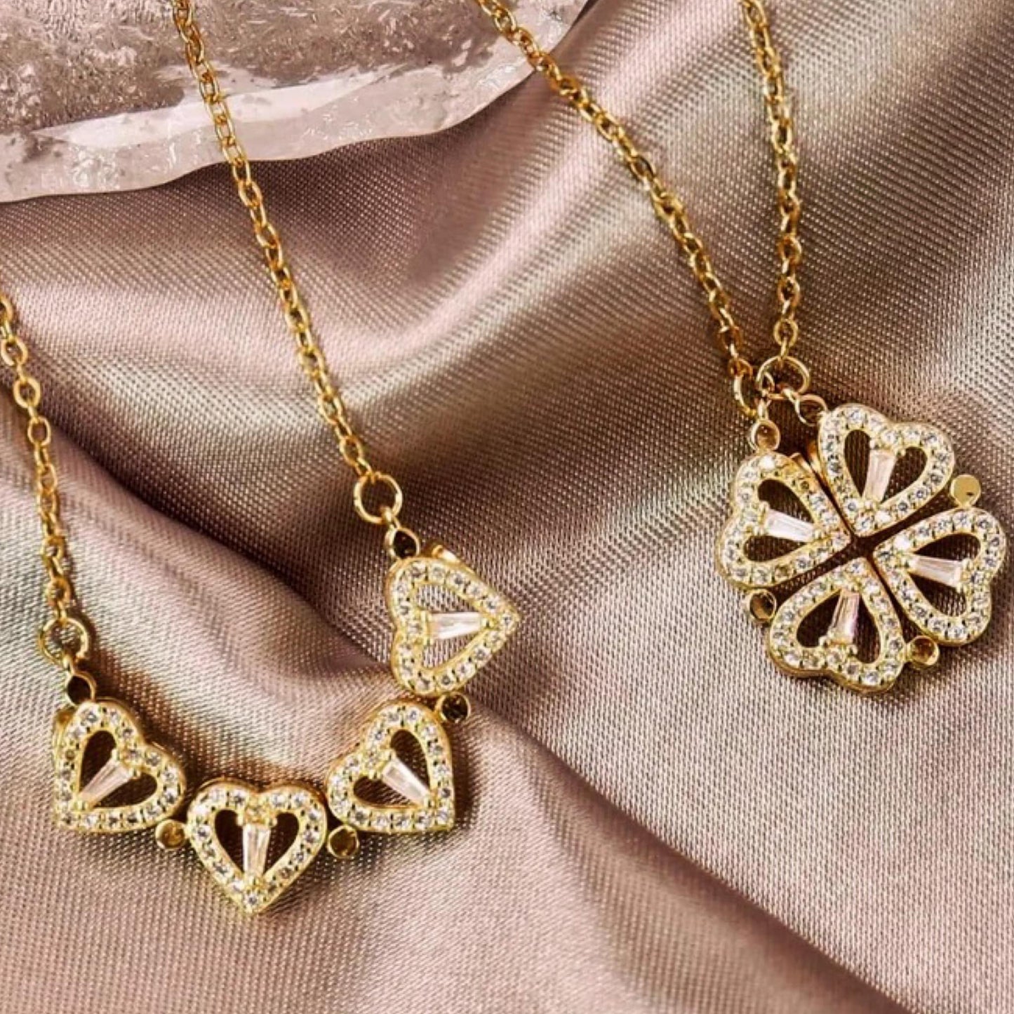 Collar Trébol Corazón Extendible 💘