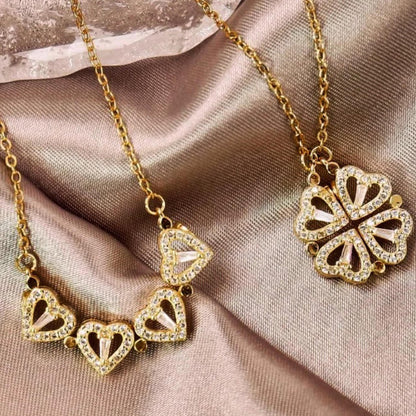 Collar Trébol Corazón Extendible 💘
