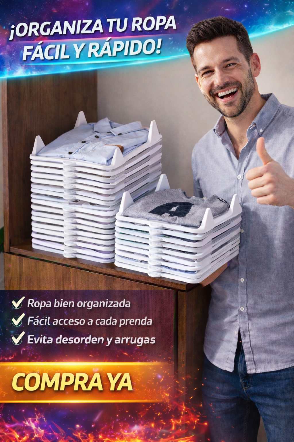 Organizador De Ropa X10 Unds