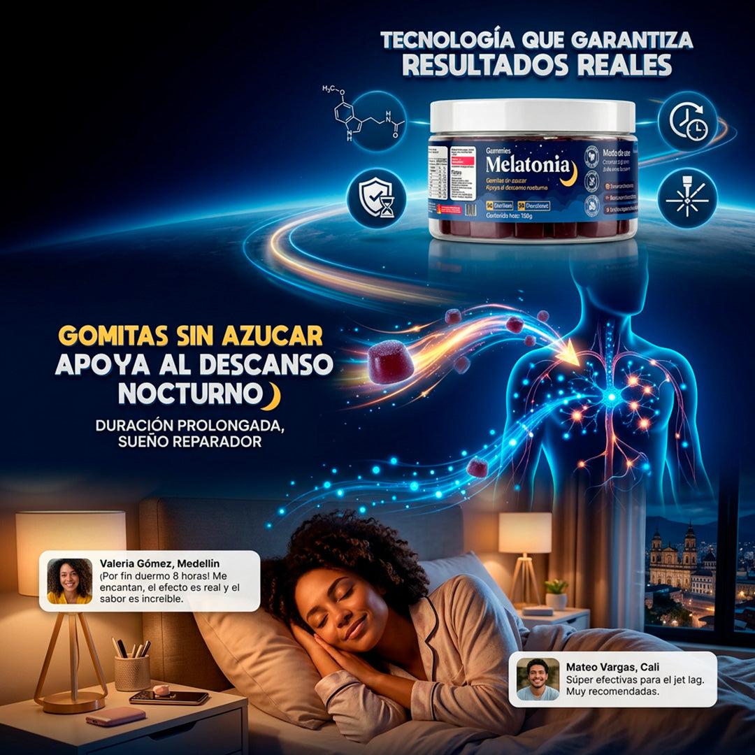🌙Gummies de Melatonina 🍇 Despídete de las Noches Intranquilas
