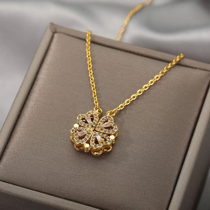 Collar Trébol Corazón Extendible 💘