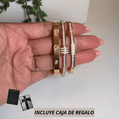 Set Brazalete tipo Cartier