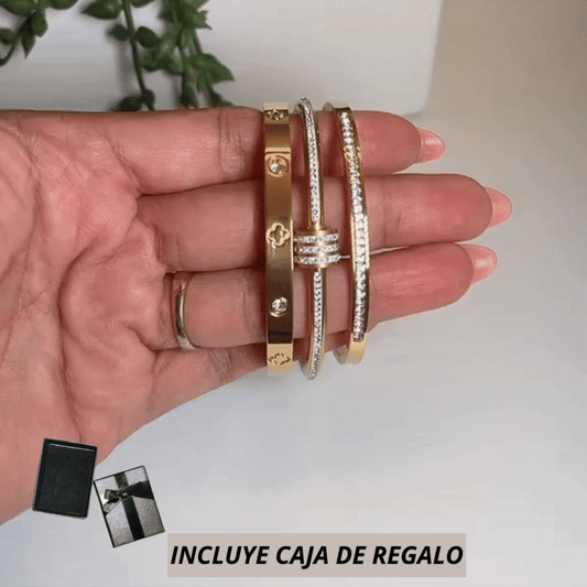 Set Brazalete tipo Cartier